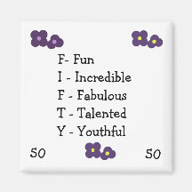 Fiftieth Birthday Acronym Magnets