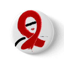 FIGHT AIDS RIBBON DESIGN BUTTON