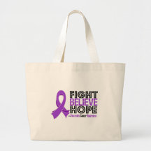 Fight Believe Hope - Pancreatic Cancer Tote Bags