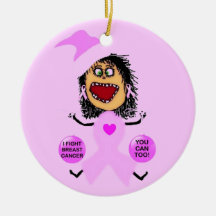 Fight Breast Cancer Christmas Tree Ornaments