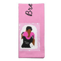 Fight Breast Cancer  Cloth Dinner Napkins set of 4 napkins