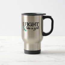 Fight Like A Girl 18.7 Cervical Cancer Coffee Mugs
