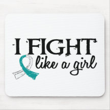 Fight Like A Girl 18.7 Cervical Cancer Mouse Pad