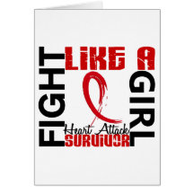 Fight Like A Girl 3.3 Heart Attack / Heart Disease Greeting Card