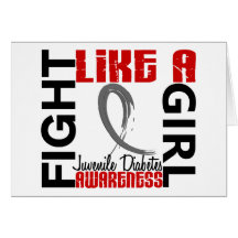 Fight Like A Girl 3.3 Juvenile Diabetes Greeting Cards
