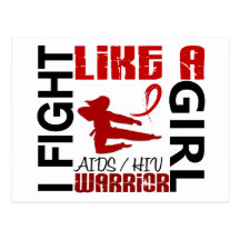 Fight Like A Girl AIDS 3.2 Postcard