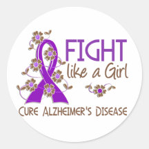 Fight Like A Girl Alzheimer's Disease 38.82 Round Sticker