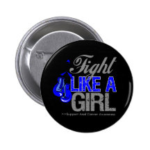 Fight Like a Girl Boxing - Anal Cancer Buttons