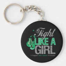 Fight Like a Girl Boxing - Liver Cancer Key Chains