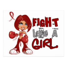Fight Like a Girl Brain Aneurysm 42.8.png Postcards