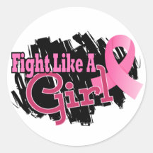 Fight Like A Girl Breast Cancer 17.8 Round Stickers