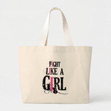 Fight like a girl breast cancer canvas bags
