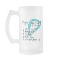 Fight Like a Girl Definition - Ovarian Cancer Coffee Mugs