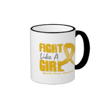 Fight Like A Girl Distressed Appendix Cancer Coffee Mug