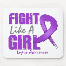 Fight Like A Girl Distressed Lupus Mousepad