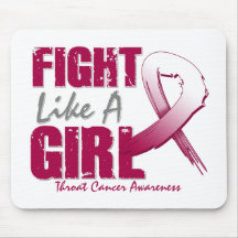 Fight Like A Girl Distressed Throat Cancer Mouse Pads