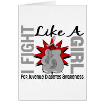 Fight Like A Girl Juvenile Diabetes 8.5 Greeting Cards