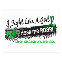 Fight Like A Girl Liver Disease 19.1 Postcard