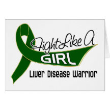 Fight Like A Girl Liver Disease 25.4 Greeting Card