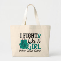 Fight Like A Girl Ovarian Cancer 15.2 Canvas Bags