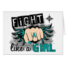 Fight Like A Girl Ovarian Cancer 27.8 Greeting Cards