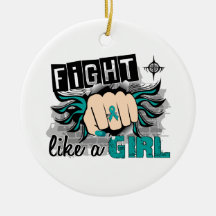 Fight Like A Girl Ovarian Cancer 27.8 Christmas Ornaments