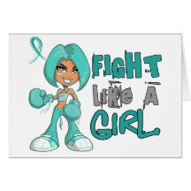 Fight Like a Girl Ovarian Cancer 42.8.png Greeting Cards
