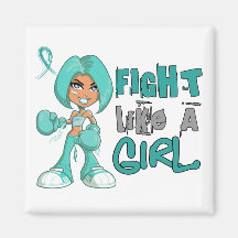 Fight Like a Girl Ovarian Cancer 42.8.png Fridge Magnet