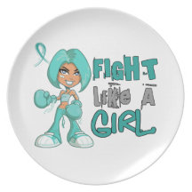 Fight Like a Girl Ovarian Cancer 42.8.png Dinner Plates