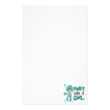 Fight Like a Girl Ovarian Cancer 42.8.png Customized Stationery