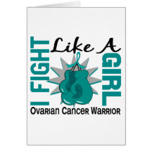 Fight Like A Girl Ovarian Cancer 8.2 Greeting Cards