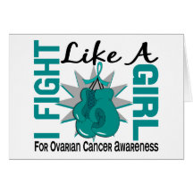 Fight Like A Girl Ovarian Cancer 8.5 Greeting Cards