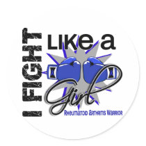 Fight Like A Girl Rheumatoid Arthritis 13.2 Round Sticker