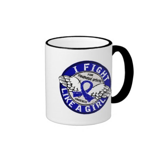Fight Like A Girl Rheumatoid Arthritis 16.5 Coffee Mugs