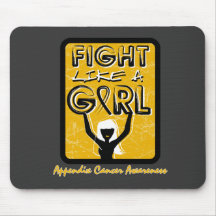 Fight Like A Girl Slogan Sign Appendix Cancer Mouse Pad