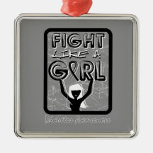 Fight Like A Girl Slogan Sign Diabetes Ornaments