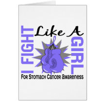 Fight Like A Girl Stomach Cancer 8.5 Greeting Cards