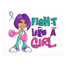 Fight Like a Girl Thyroid Cancer 42.8.png Post Cards