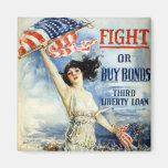 Fight Or Buy Bonds, Vintage WWI Poster Magnet
