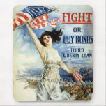 Fight Or Buy Bonds, Vintage WWI Poster mousepads