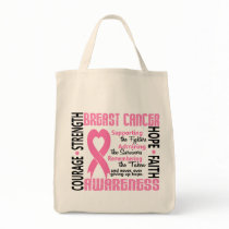 Fighters Survivors Taken 5 Breast Cancer Tote Bags
