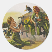 Fighting Combat Women in their Bras Stickers