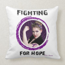 Fighting For Hope Throw Pillows