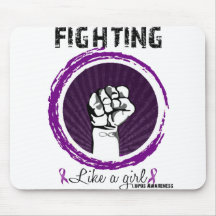 Fighting Like A Girl.. Lupus Awareness Mousepads