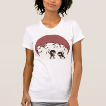 Fighting Ninjas, Watching Pandas womens tshirt