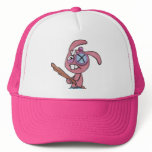 Fighting Rabbit Pink Trucker Hat Cap