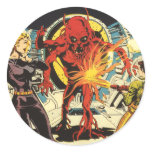 Fighting the Alien Round Sticker