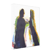 Figure Modern  Abstract  Expressionist Painting Gallery Wrapped Canvas