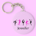 Figure Skater Girls & Name Key Chain (pale pink) keychains