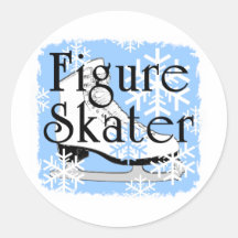 Figure Skater Round Sticker